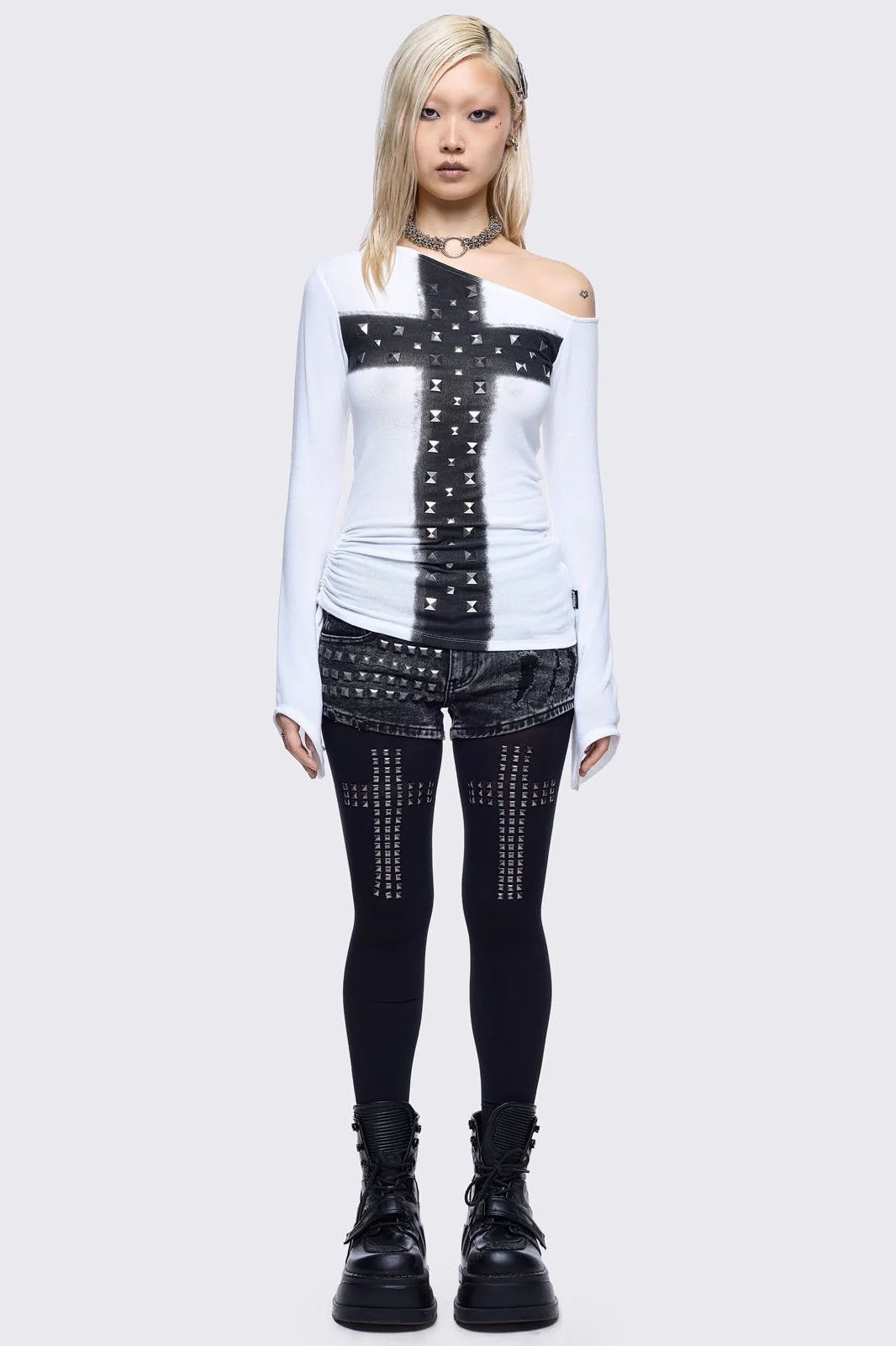 Saintly Scars Black Tights