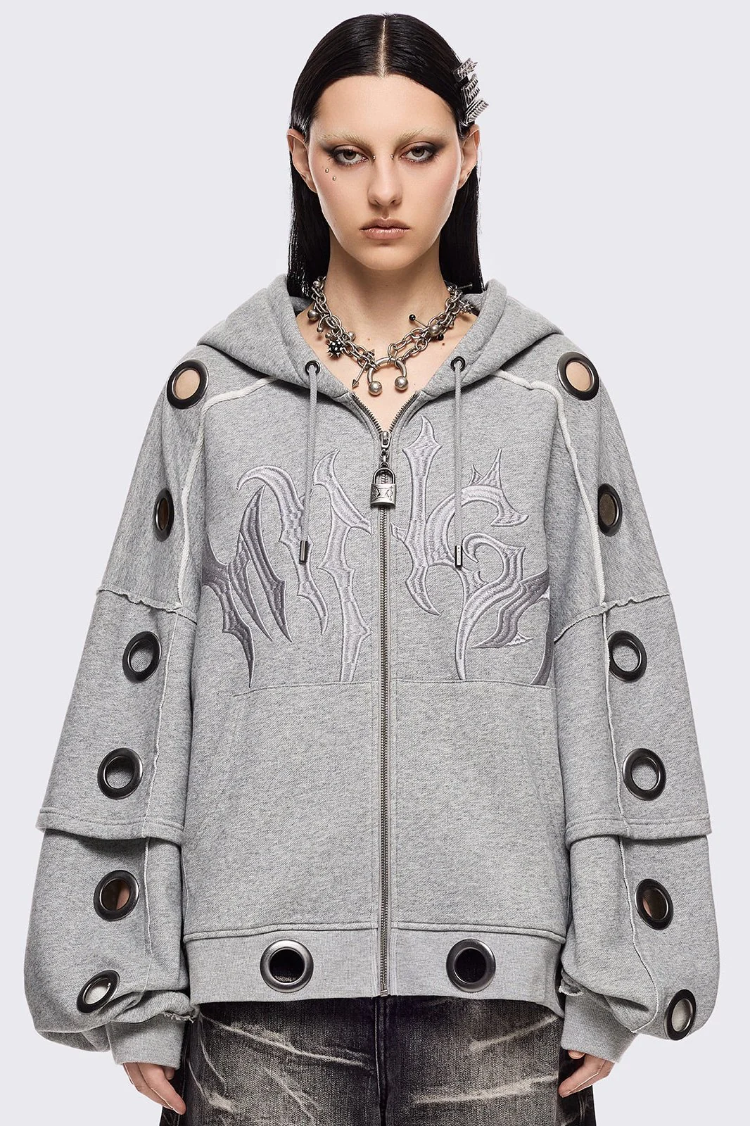 1125-hexa-grey-zip-up-hoodie-1.webp Hexa Grey Zip Up Hoodie