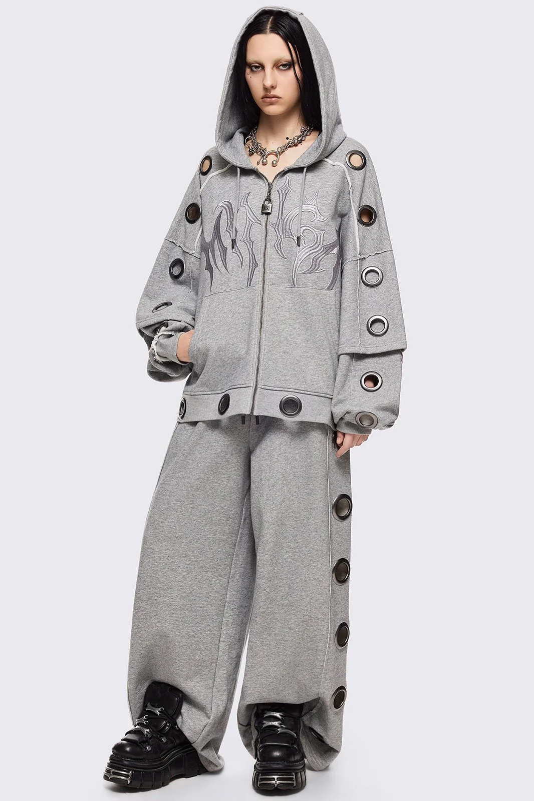 Hexa Grey Zip Up Hoodie