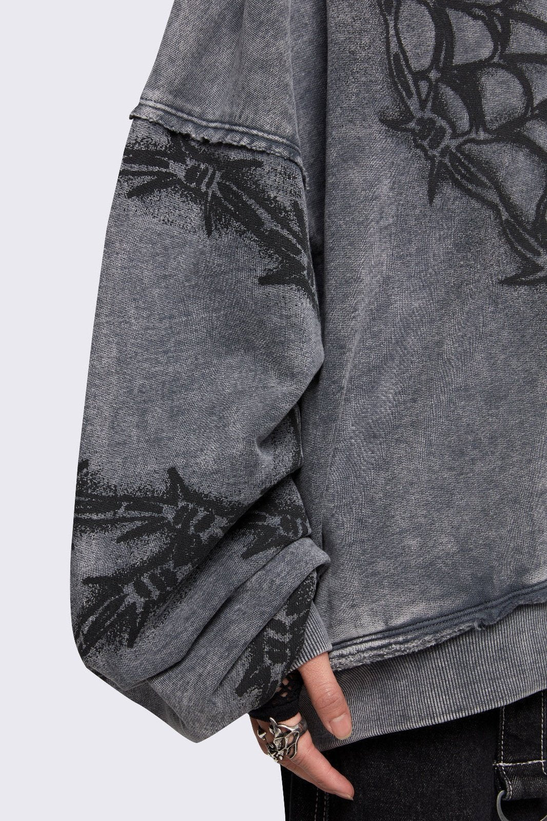 Love Web Washed Zip Up Hoodie