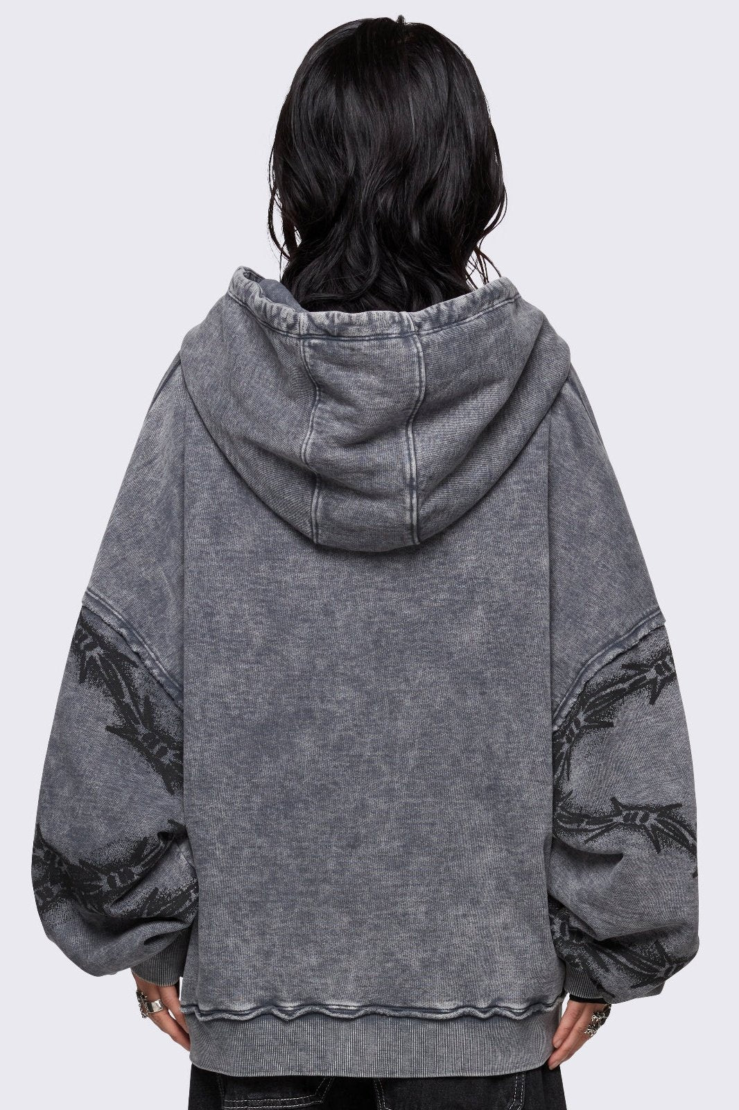 Love Web Washed Zip Up Hoodie