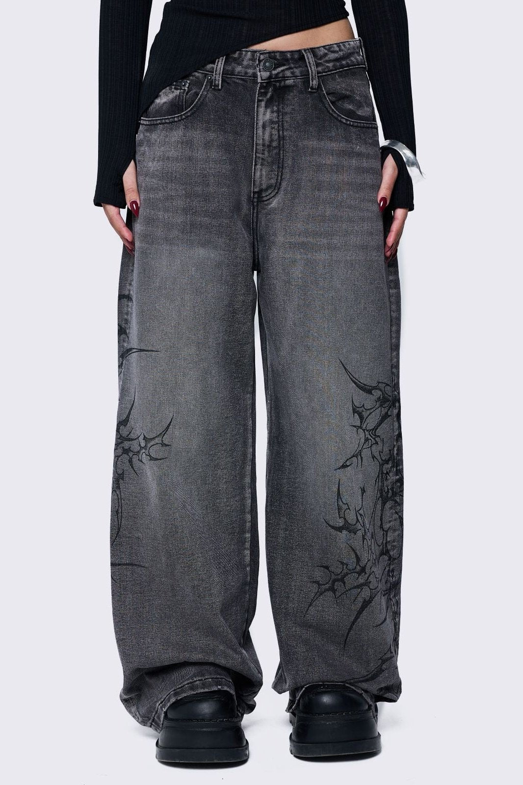 1232-blaze-grey-graphic-baggy-jeans-1.jpg Blaze Grey Graphic Baggy Jeans