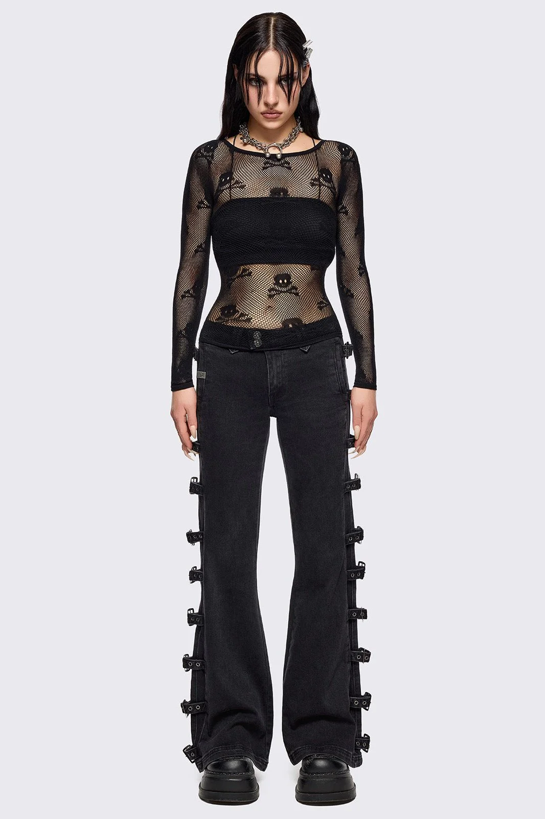 Skull Fishnet Top