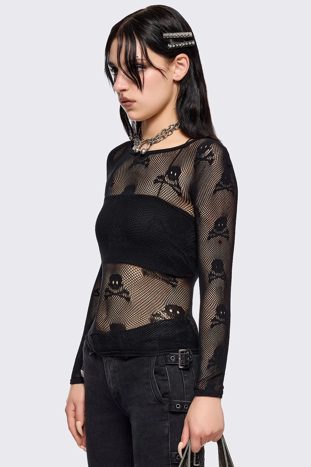 Skull Fishnet Top
