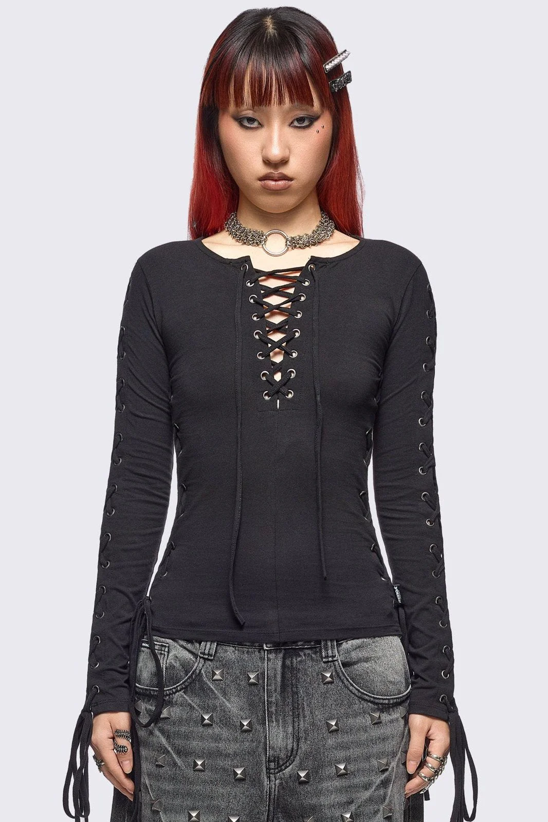 1515-khaela-black-lace-up-top-1.webp Khaela Black Lace-Up Top
