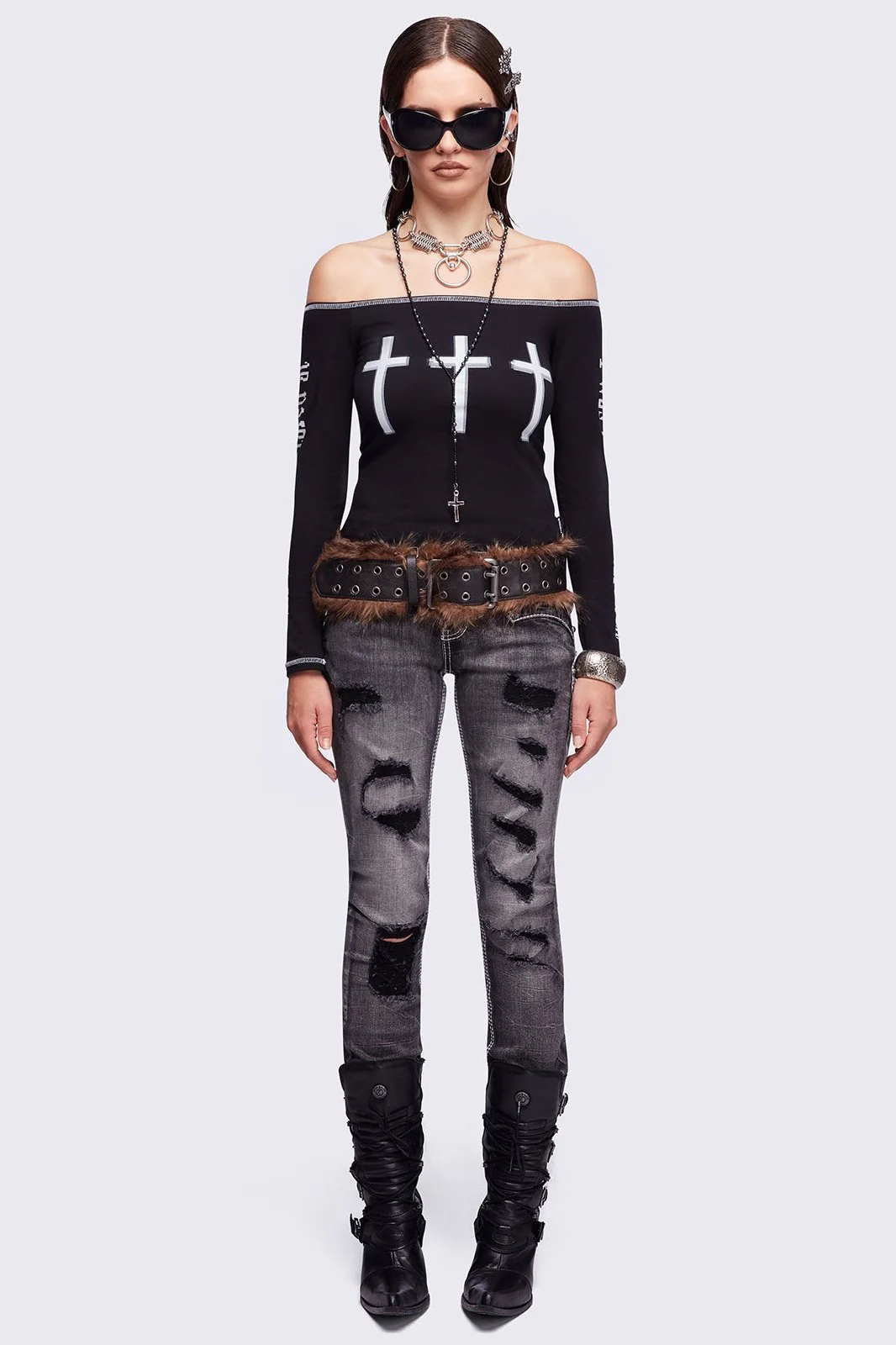 1523-look-at-me-black-off-shoulder-top-2.webp Look at Me Black Off-Shoulder Top