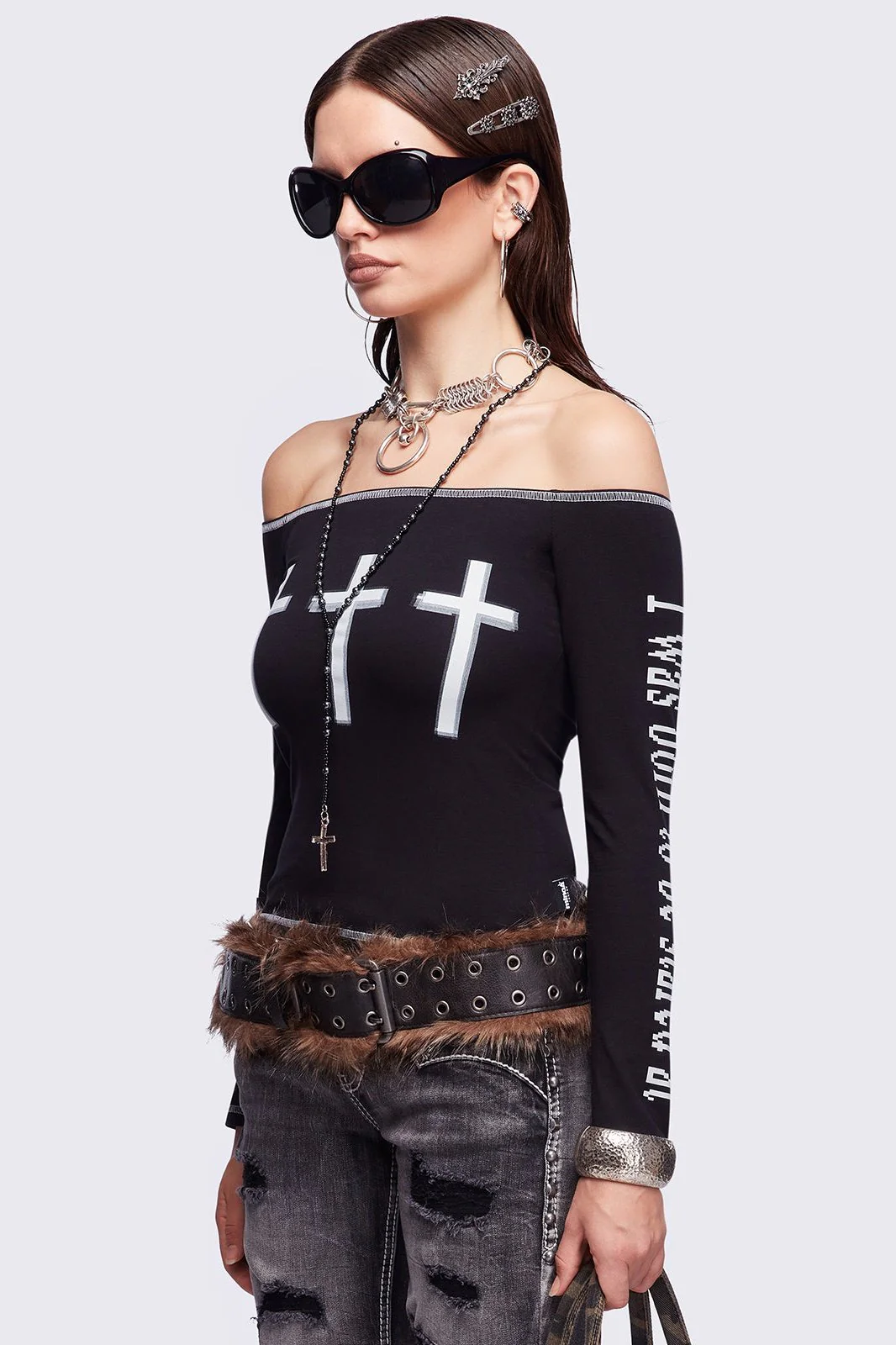 1523-look-at-me-black-off-shoulder-top-3.webp Look at Me Black Off-Shoulder Top