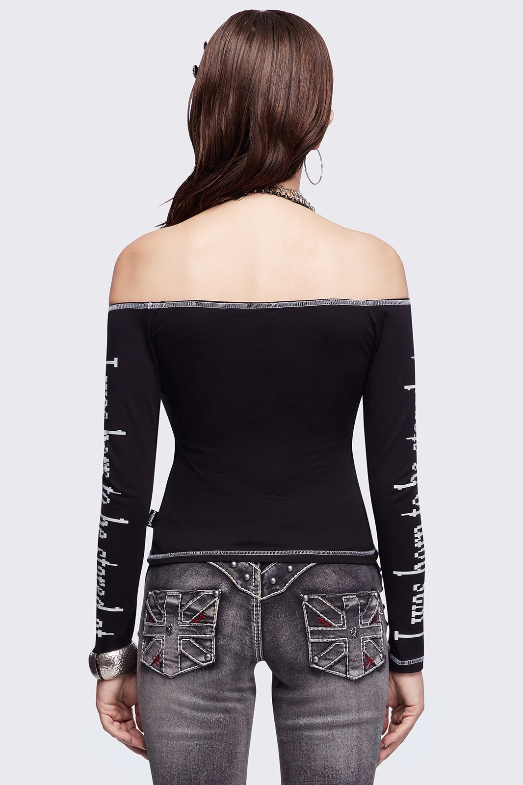 1523-look-at-me-black-off-shoulder-top-4.webp Look at Me Black Off-Shoulder Top