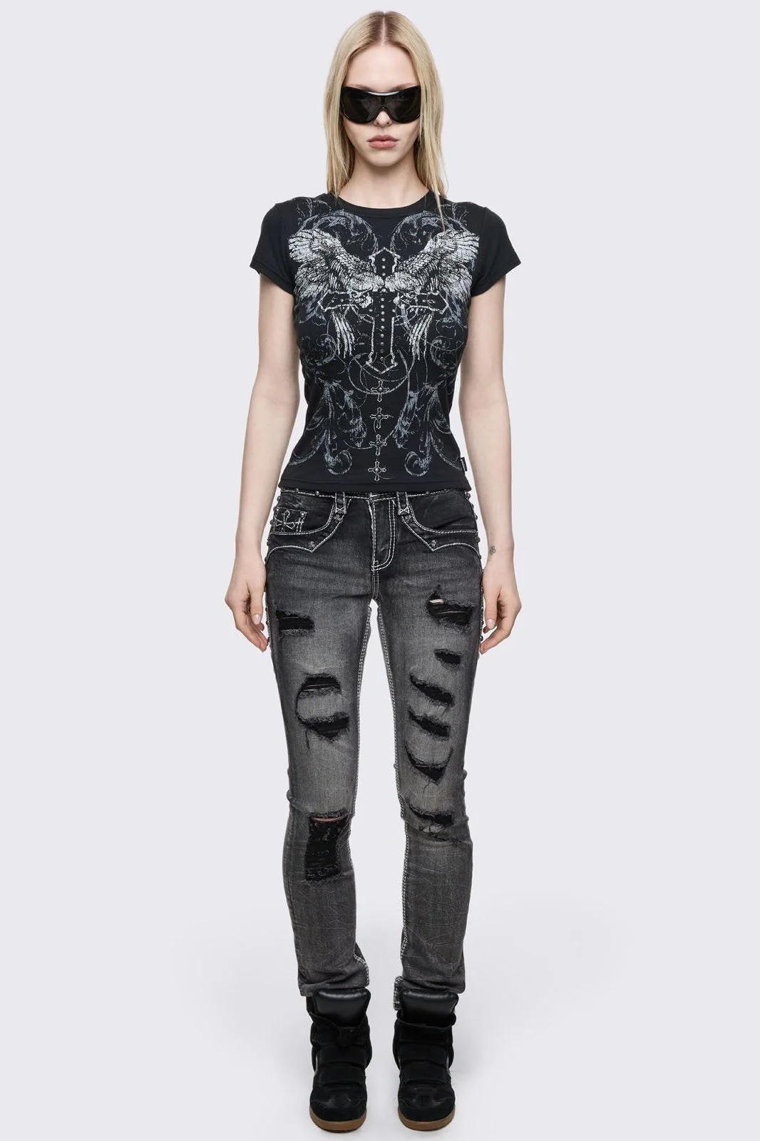 Winged Cross Baby Tee