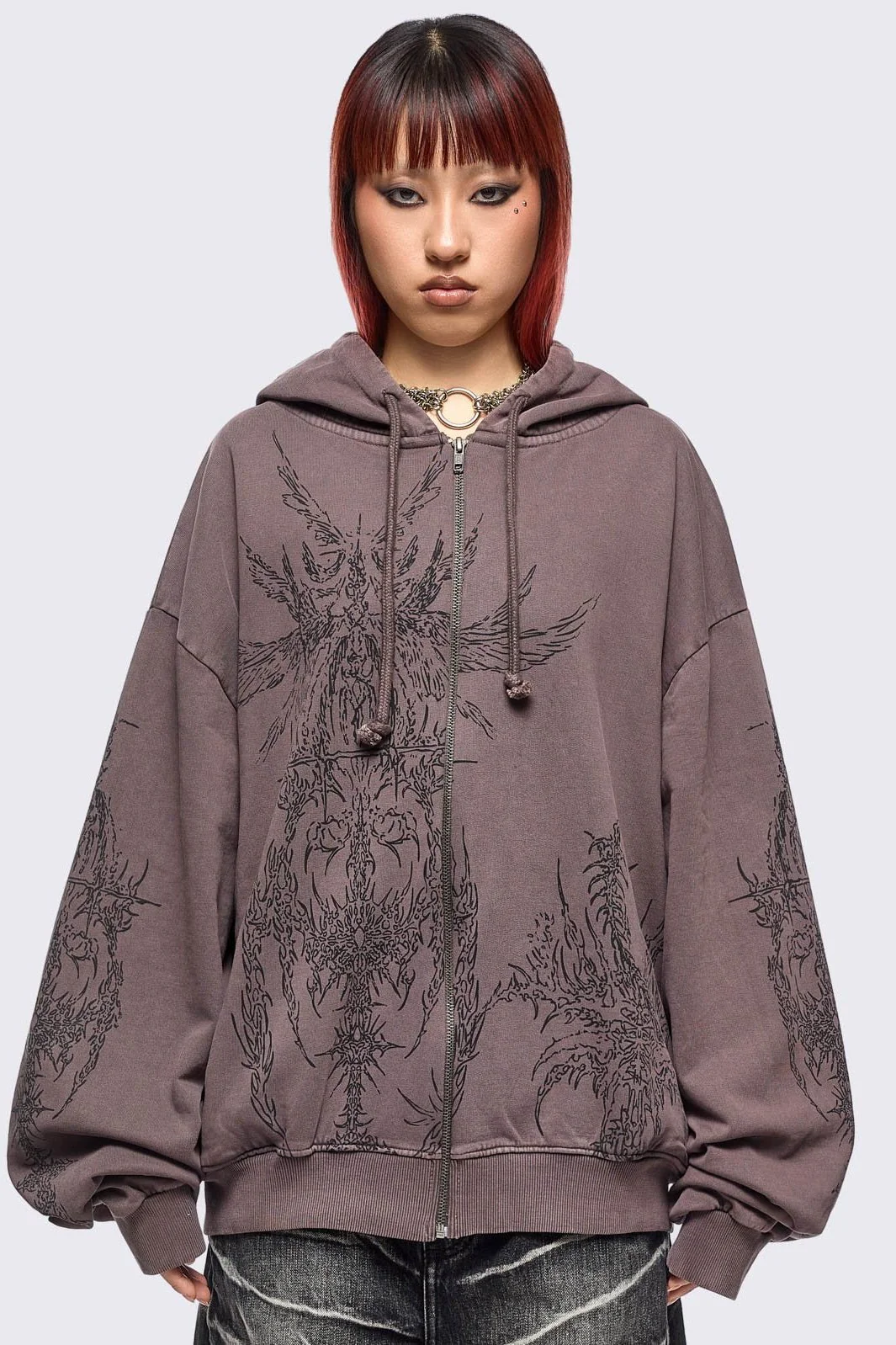 1808-enigmatic-brown-washed-zip-up-hoodie-1.webp Enigmatic Brown Washed Zip Up Hoodie