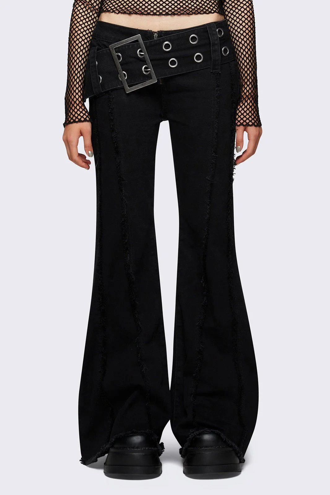 Gia Belted Flared Jeans