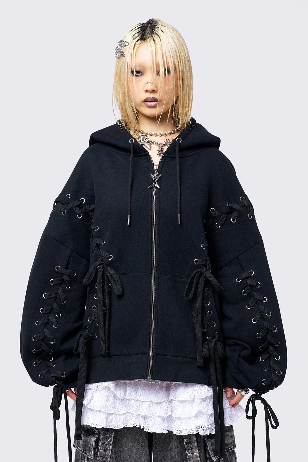 Mia Black Zip Up Hoodie
