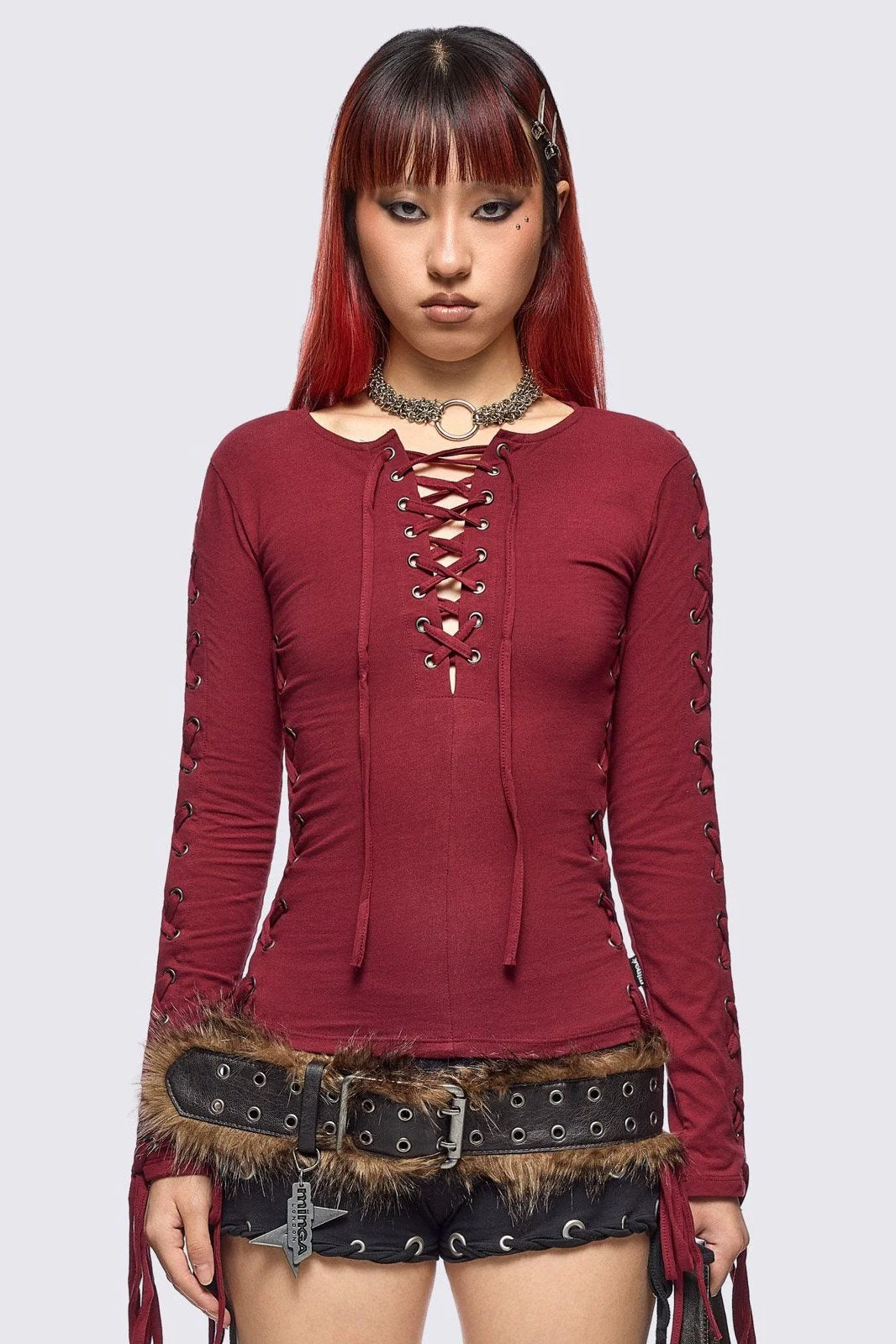 1944-khaela-burgundy-lace-up-top-1.webp Khaela Burgundy Lace-Up Top