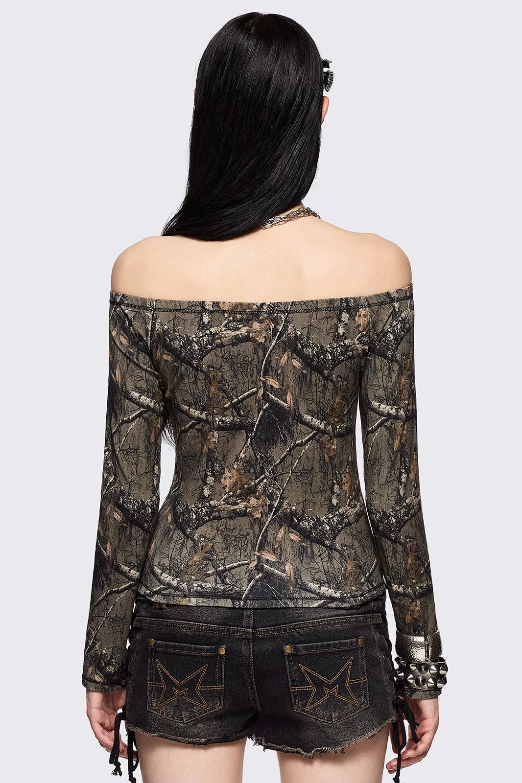 2093-forest-tree-camo-off-shoulder-top-4.webp Forest Tree Camo Off-Shoulder Top