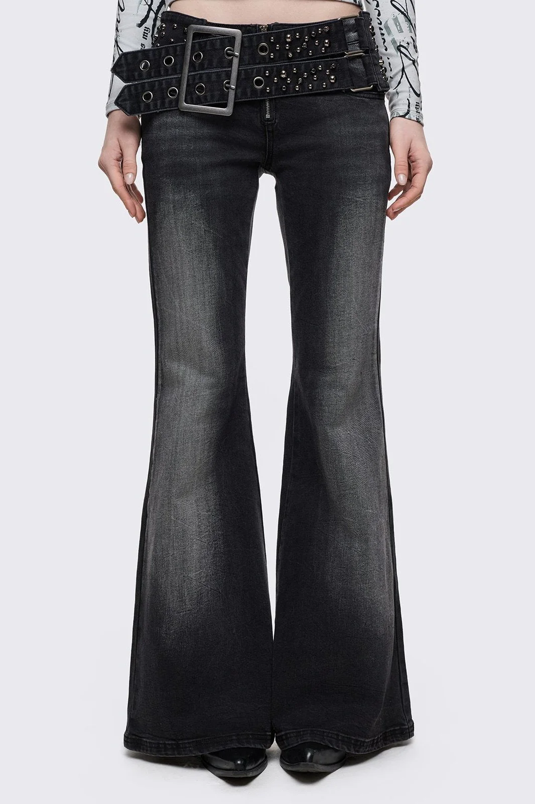 Roxie Belted Flared Jeans