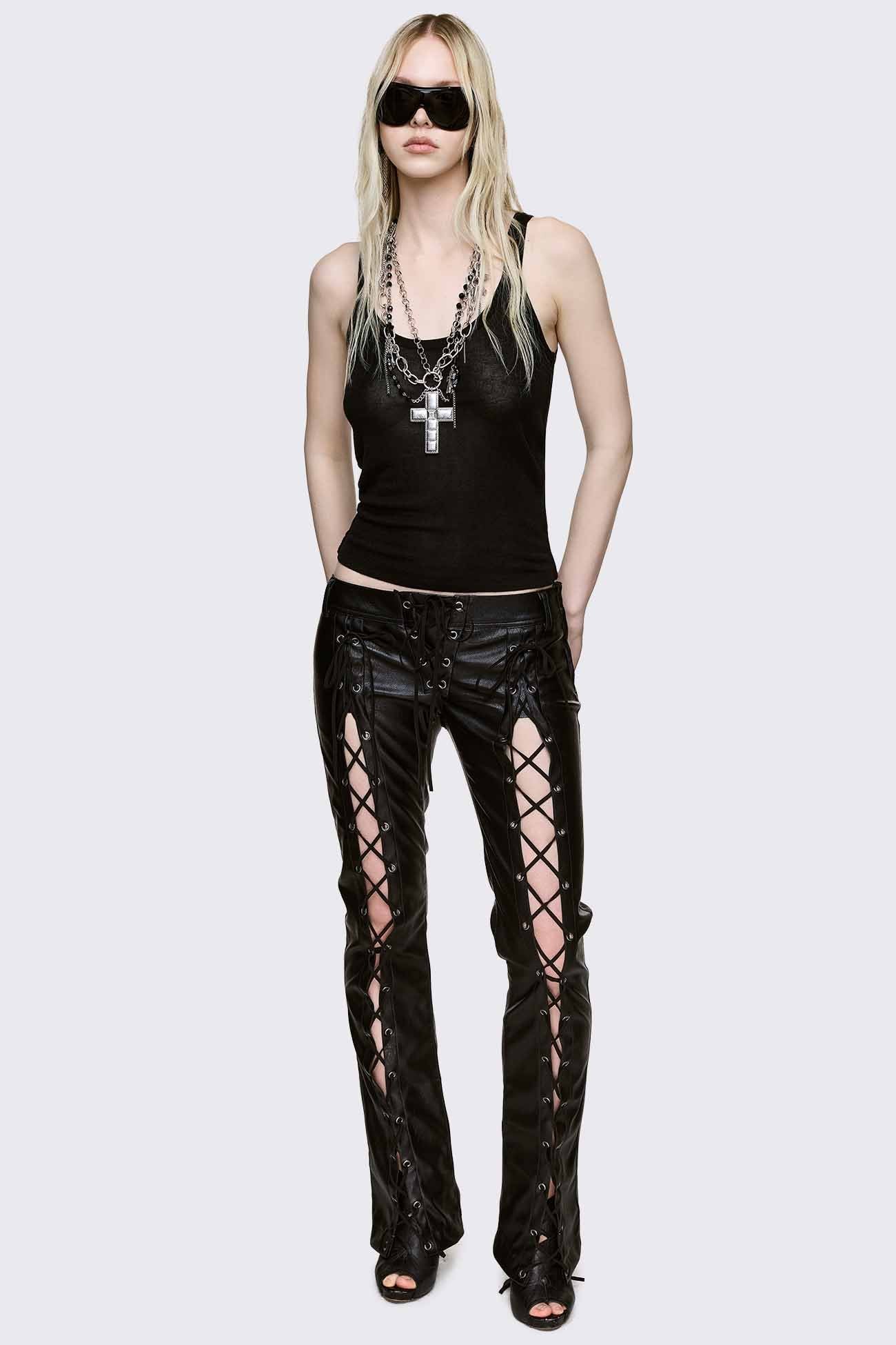 Deb Vegan Leather Flared Pants