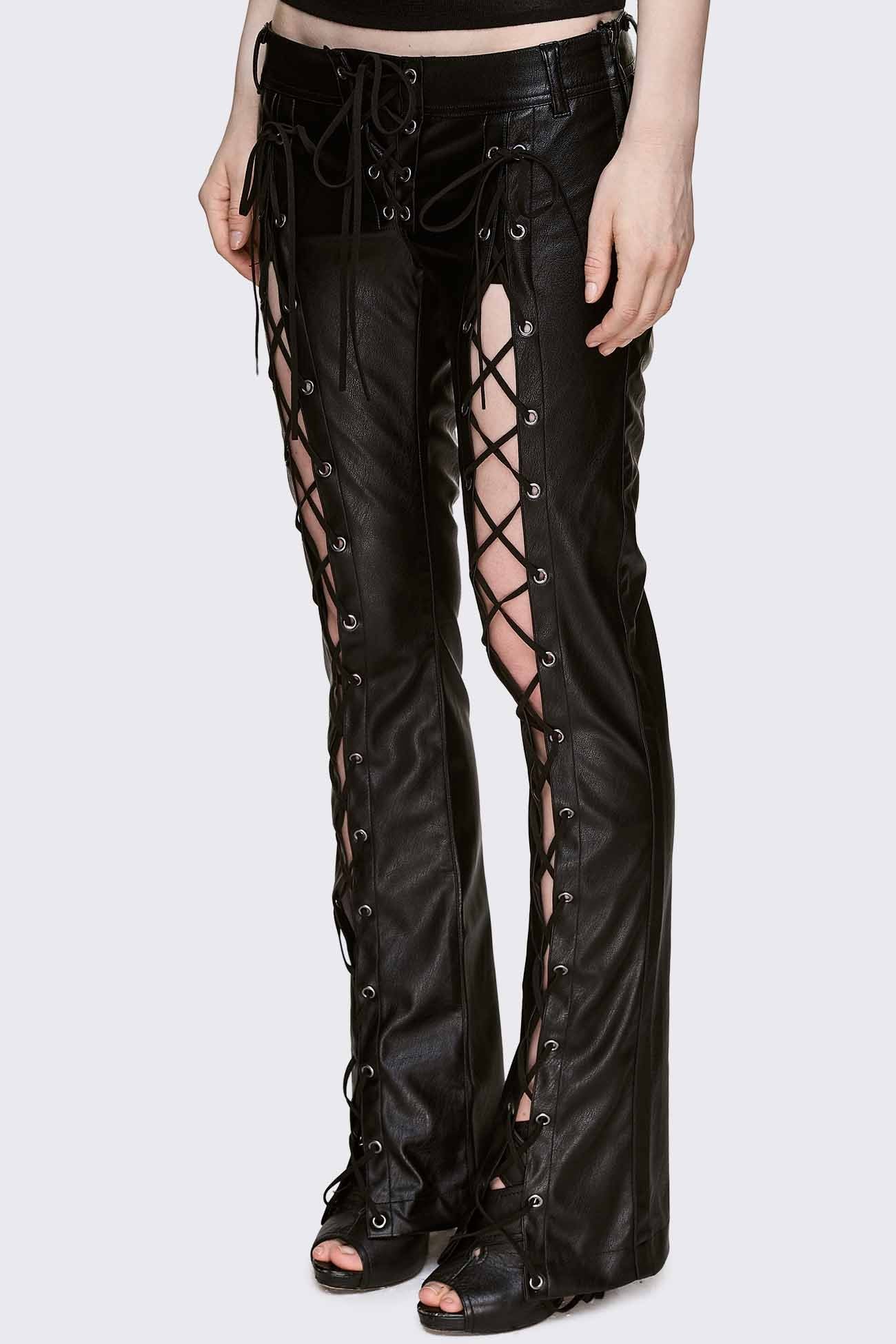 Deb Vegan Leather Flared Pants