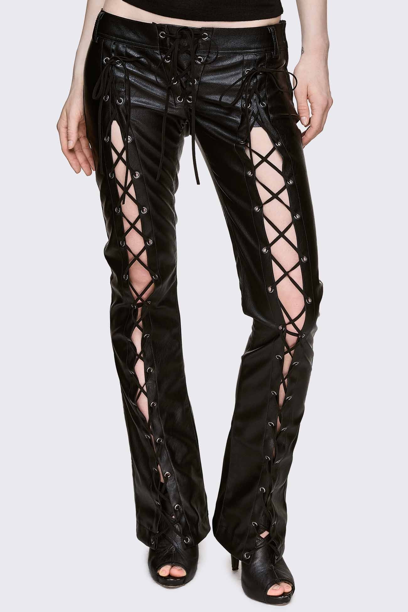 Deb Vegan Leather Flared Pants