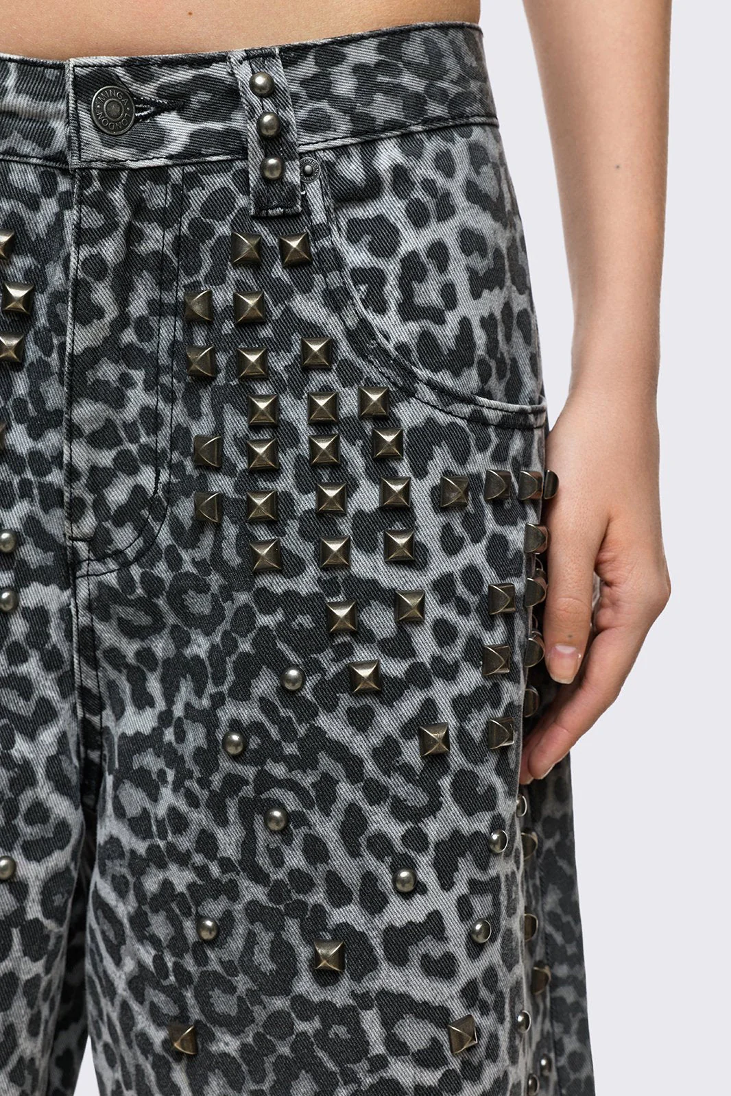 Leopard Studded Jorts