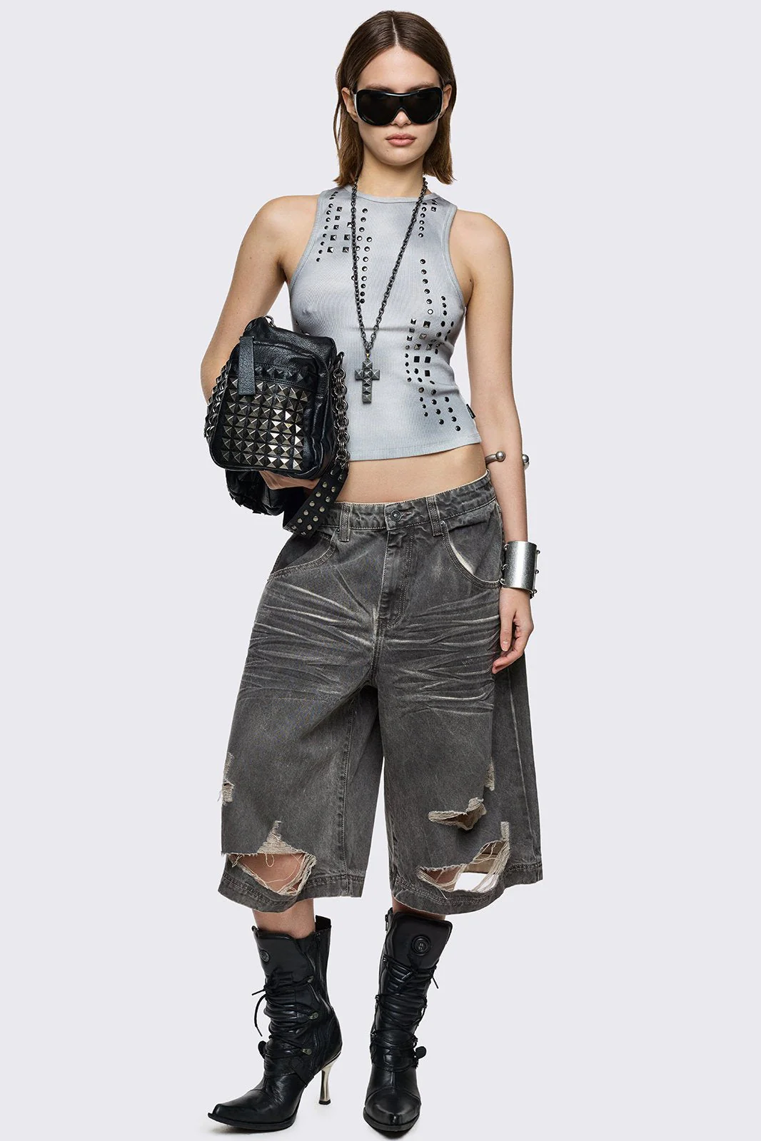 Smoke Grey Washed Jorts