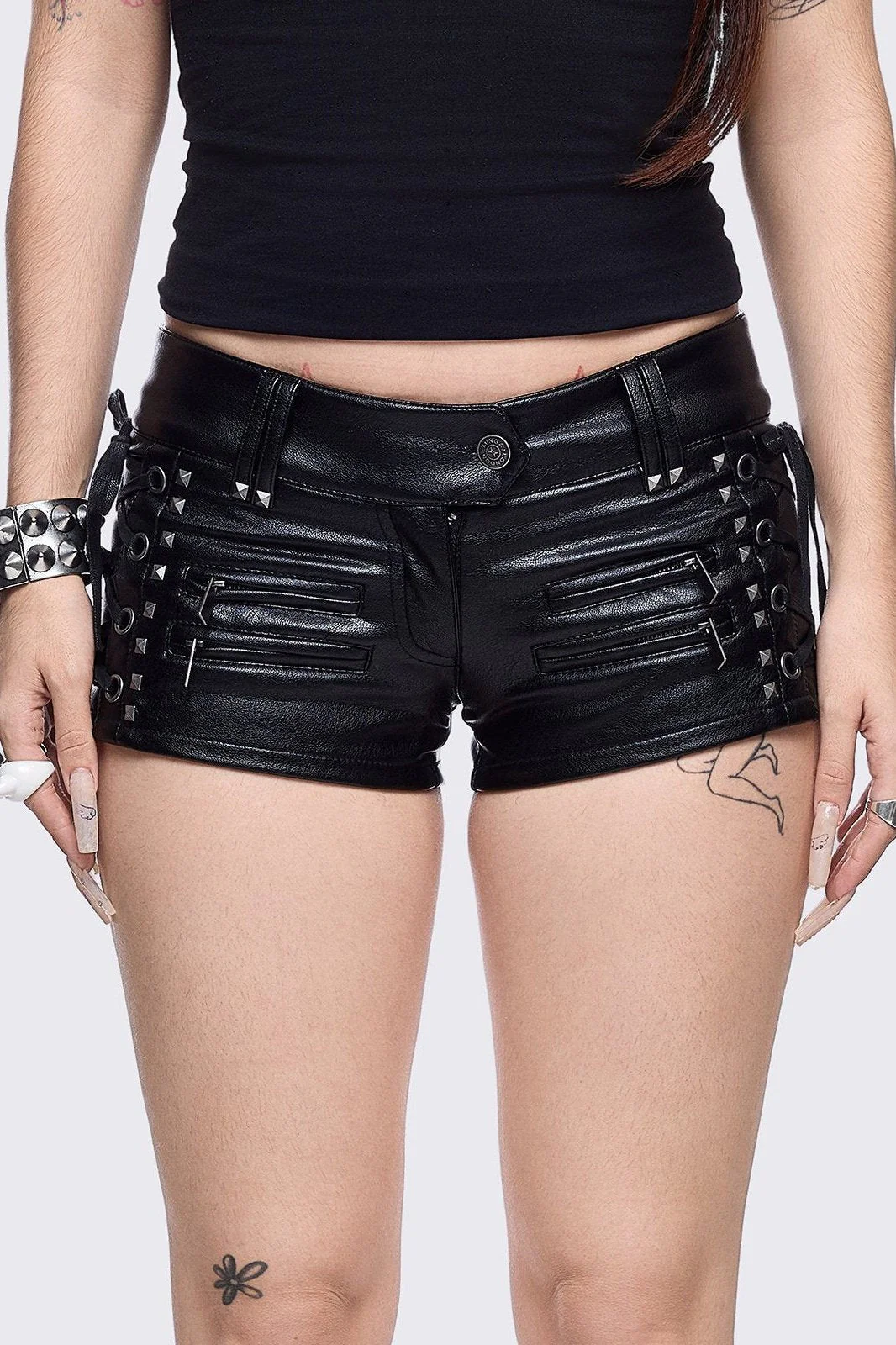 Savage Mini Vegan Leather Shorts
