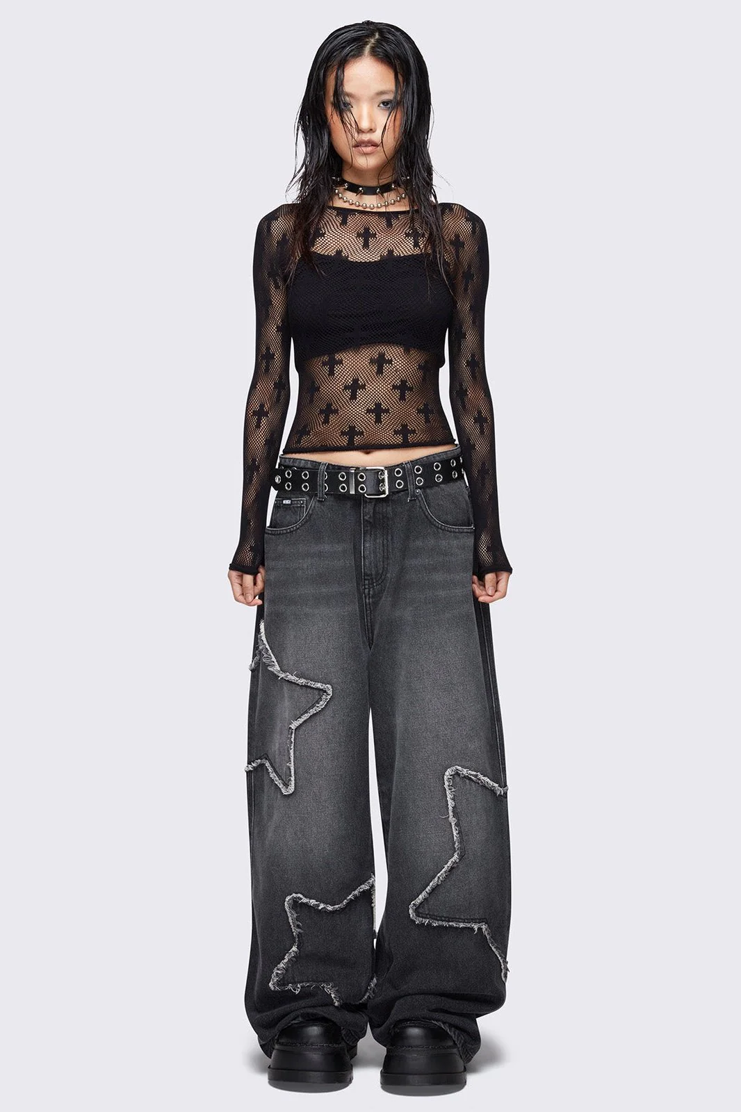 Starburst Black Baggy Jeans