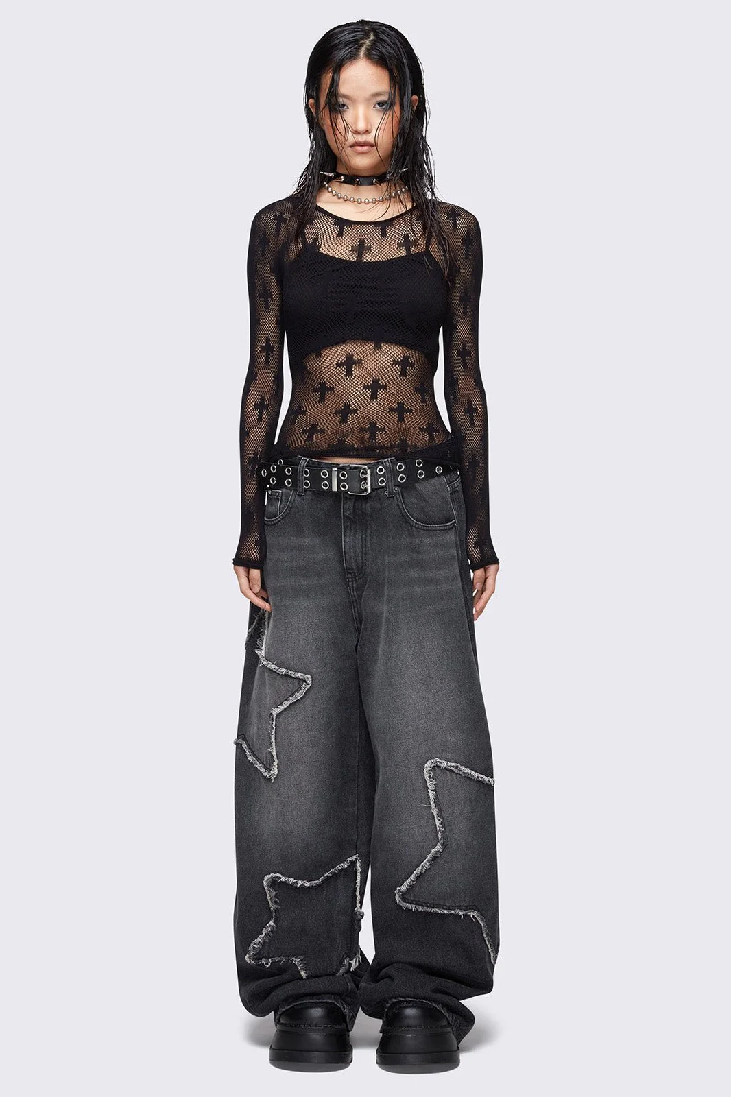 Starburst Black Baggy Jeans