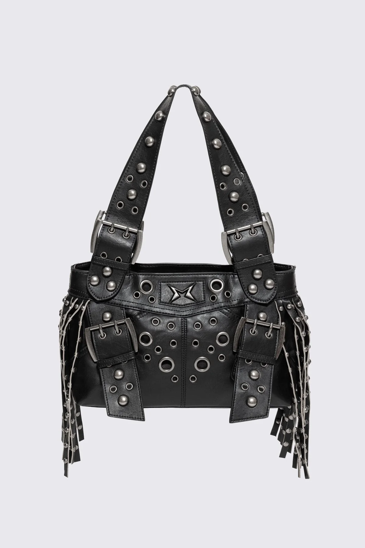 Fern Studded Fringe Shoulder Bag