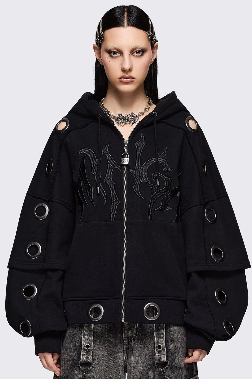 974-hexa-black-zip-up-hoodie-1.webp Hexa Black Zip Up Hoodie