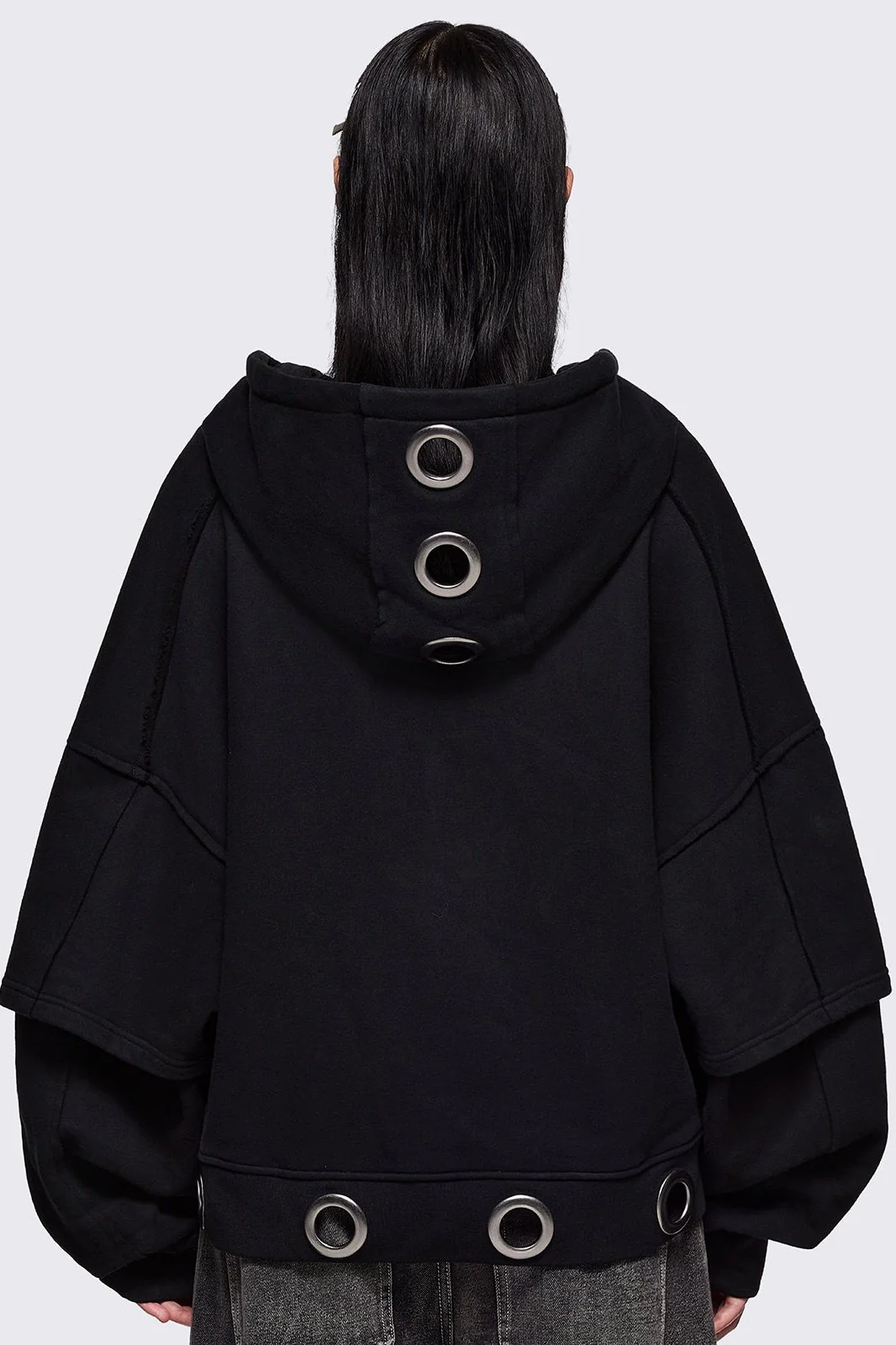 Hexa Black Zip Up Hoodie